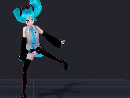 An MMD model in Negi's viewport, loaded straight off a local disk